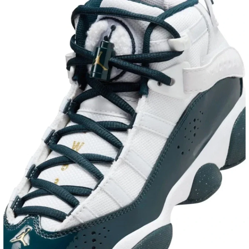 Nike Air Jordan 6 Rings GS Big Kids Size 6Y White/Armory Navy Shoes 323419-147
